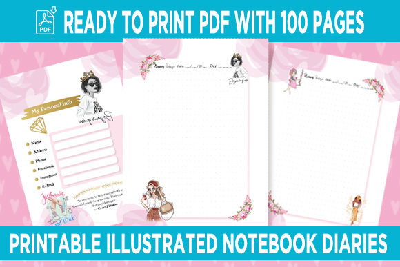 Download Planner Notebook Interior Illustrations - Book Collection