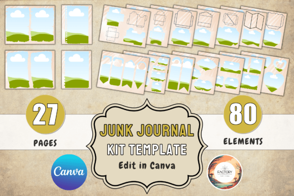 Download Junk Journal Template Canva Journal Page - Journal template Collection