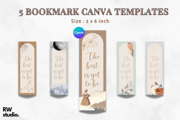 Download 5 Bookmark Canva Templates | Printable - Book Collection
