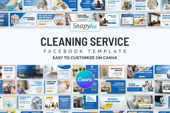 Download Cleaning Business Canva Facebook Design - Book Collection