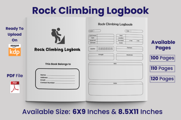 Download Rock Climbing Logbook KDP Interior - Book Collection