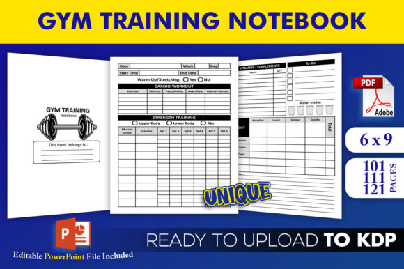 Download Gym Training Notebook | KDP Interior - Book Collection