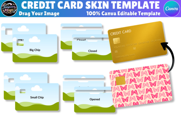 Download Credit Card Skin Canva Editable Template - Editable template Collection