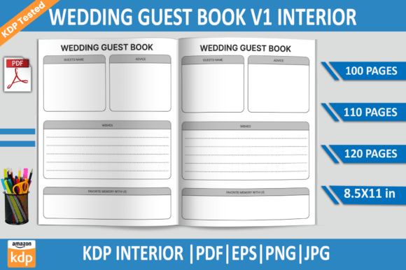 Download Wedding Guest Book | KDP Interior - Book Collection