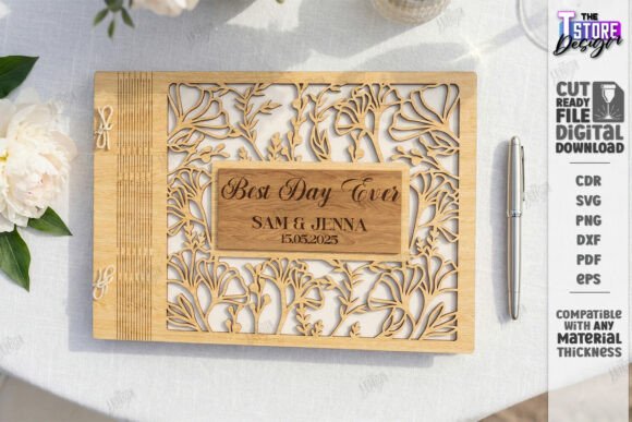 Download Elegant Wedding Guest Book Laser Cut - Book Collection