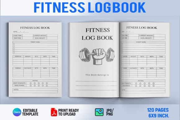 Download Fitness Log Book KDP Interior - Book Collection