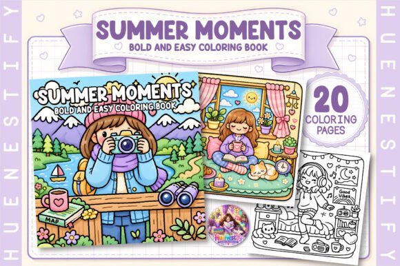 Download Summer Moments Bold &amp; Easy Coloring Book - Book Collection