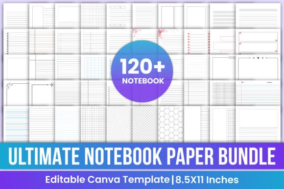 Download Ultimate Notebook Paper Bundle Canva - Book Collection