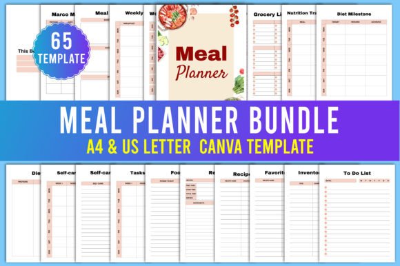 Download Meal Planner Bundile Canva Templates - Premium Resources