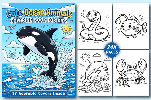 Download Cute Ocean Animals KIDS Coloring Book - Book Collection