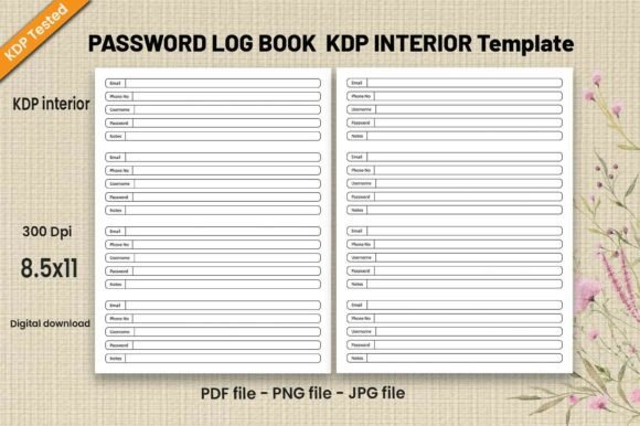 Download Password Log Book-KDP Interiors Template - Book Collection