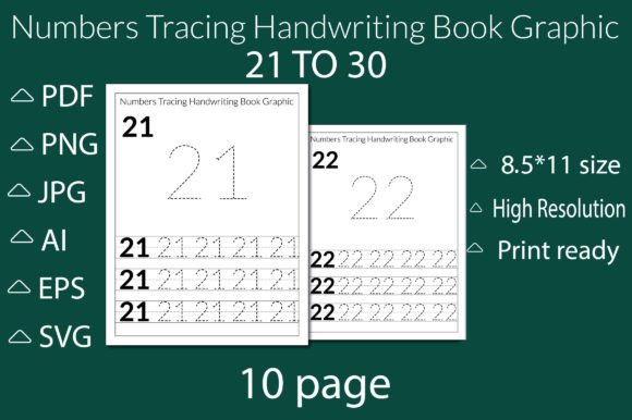 Download Numbers Tracing Handwriting Book 21- 30 - Book Collection