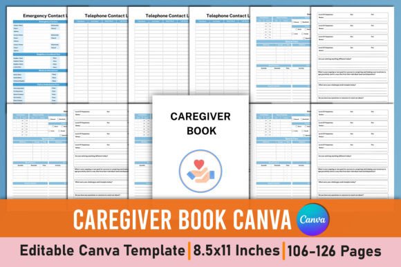 Download Editable Caregiver Book Canva Interior - Book Collection