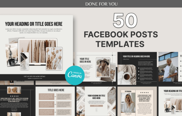 Download 50 Facebook Posts Canva Templates - Book Collection