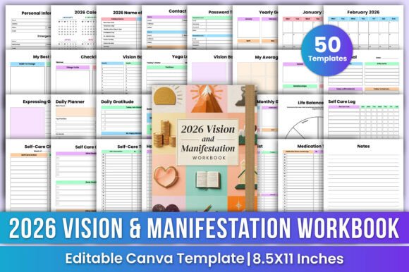 Download 2026 Vision &amp; Manifestation Workbook - Book Collection