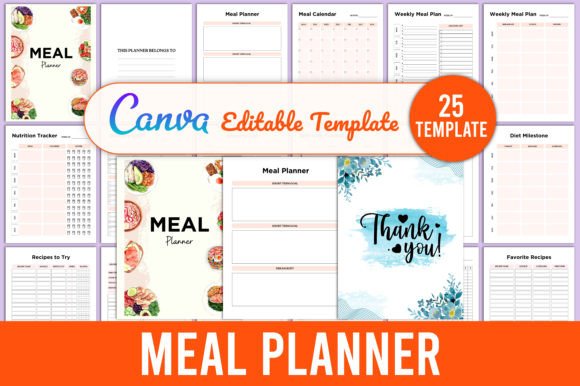 Download Editable Meal Planner Canva Template - Premium Resources