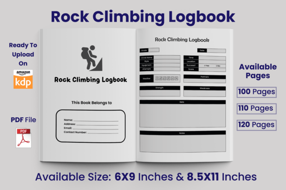 Download Rock Climbing Logbook KDP Interior - Book Collection